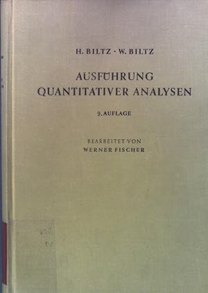 Bild des Verkufers fr Ausfhrung quantitativer Analysen. zum Verkauf von books4less (Versandantiquariat Petra Gros GmbH & Co. KG)