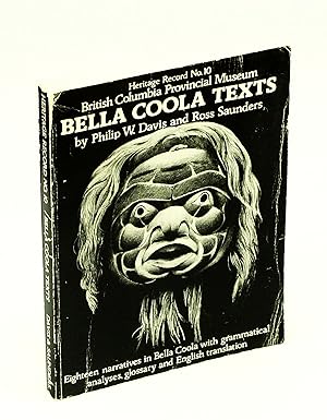 Bild des Verkufers fr Bella Coola Texts - British Columbia Provincial Museum Heritage Record No. 10 zum Verkauf von RareNonFiction, IOBA