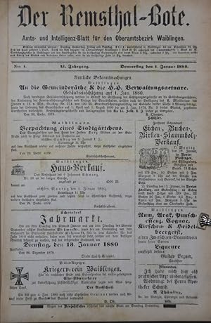 Remsthal-Bote. Amts- und Intelligenz-Blatt für den Oberamtsbezirk Waiblingen. 41. Jahrgang 1880 i...