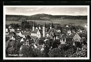 Ansichtskarte Ellwangen /Jagst, Teilansicht mit Kirche