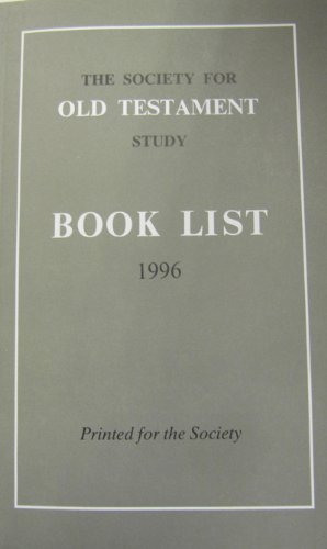 Bild des Verkufers fr Society for O/T Study Book List 1996 zum Verkauf von WeBuyBooks