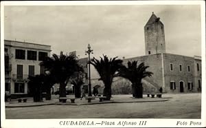 Bild des Verkufers fr Ansichtskarte / Postkarte Ciutadella Menorca Balearische Inseln, Plaza Alfonso III zum Verkauf von akpool GmbH