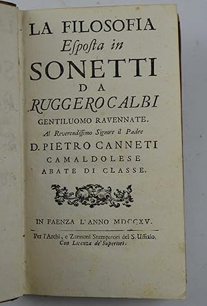 La filosofia esposta in sonetti&