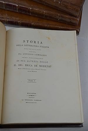 Storia della letteratura italiana nel secolo XVIII.