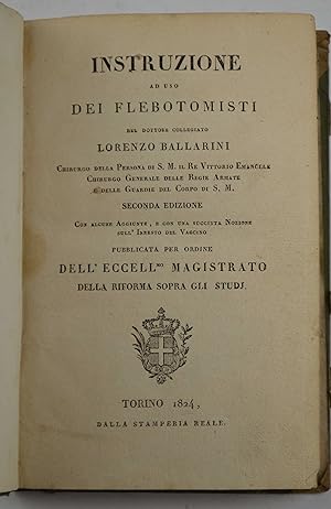 Instruzione ad uso dei flebotomisti& Seconda edizione.