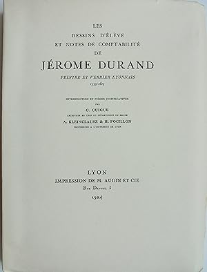 Les dessins d'élève et notes de comptabilité de Jérome Durand, peintre et verrier lyonnais (1555-...