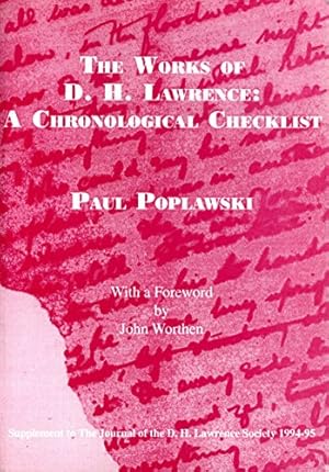 Seller image for The Works of D.H.Lawrence: a Chronological Checklist for sale by WeBuyBooks