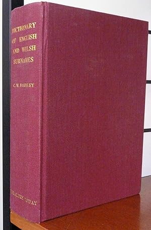 Imagen del vendedor de Dictionary of English and Welsh Surnames with Special American Instances a la venta por R.W. Forder