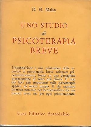 Imagen del vendedor de Uno studio di psicoterapia breve a la venta por Messinissa libri