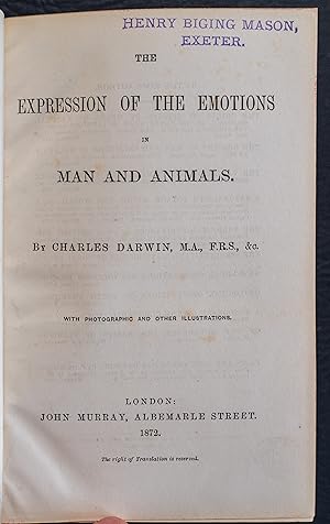 The Expression Of Emotions In Man And Animals.