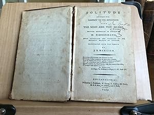 Immagine del venditore per Solitude Considered with Respect to Its Influence Upon the Mind and Heart. venduto da ROBIN RARE BOOKS at the Midtown Scholar