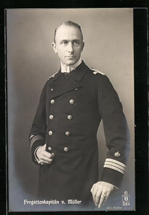 Bild des Verkufers fr Ansichtskarte Fregattenkapitn Karl von Mller in Marineuniform zum Verkauf von Bartko-Reher