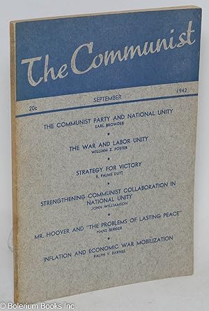 Imagen del vendedor de The Communist, a magazine of the theory and practice of Marxism-Leninism. Vol. 21, no. 8 (September, 1942) a la venta por Bolerium Books Inc.