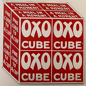 Oxo Cube Hand Printed Porcelain Heavy Enamel Sign