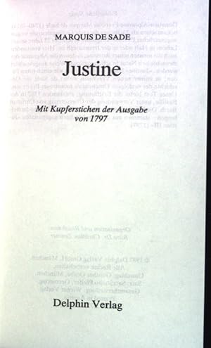 Bild des Verkufers fr Justine : mit Kupferstichen der Ausgabe von 1797. Klassiker der erotischen Weltliteratur zum Verkauf von books4less (Versandantiquariat Petra Gros GmbH & Co. KG)