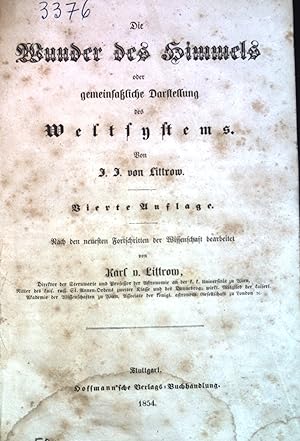 Seller image for Die Wunder des Himmels oder gemeinfaliche Darstellung des astronomischen Weltsystems. for sale by books4less (Versandantiquariat Petra Gros GmbH & Co. KG)