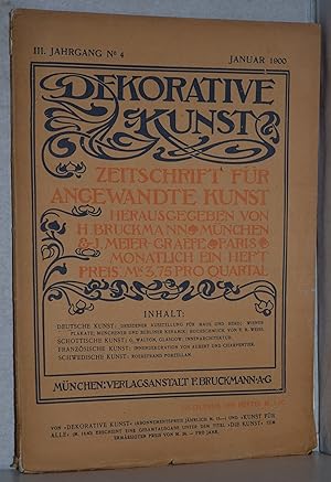 Image du vendeur pour Dekorative Kunst. Zeitschrift fr angewandte Kunst. 3. Jahrgang, Januar 1900. M. Abb. mis en vente par Antiquariat Reinsch