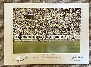 Pele & Gordon Banks HAND SIGNED Photo Print 1970 World Cup Hand Signed Both