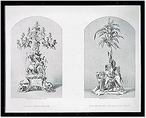Steel Engraving Featuring Decorative Item Displayed at the Great Exhibition of 1851. [Two Silver ...