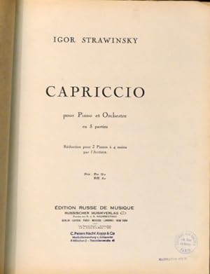 Capriccio pour piano et orchestre en 3 parties. Réduction por 2 pianos à 4 mains par l`auteur