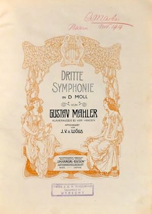 Dritte Symphonie in D Moll. Klavierauszug zu vier Handen arrangiert von J.W. von Woss