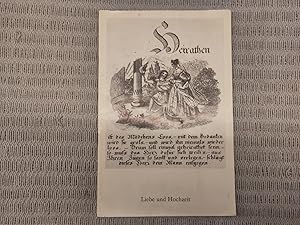 Immagine del venditore per Liebe und Hochzeit. Ausstellung im Schweizerischen Museum fr Volkskunde Basel Februar 1972 bis Mai 1973. Separatdruck aus Schweizer Volkskunde, Korrespondenzblatt der Schweizerischen Gesellschaft fr Volkskunde, 63. Jahrgang, Heft 3 venduto da Genossenschaft Poete-Nscht