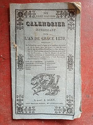 Calendrier intéressant pour l'an de grâce 1839.