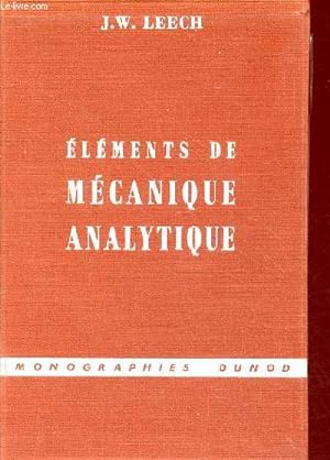 Immagine del venditore per Elments de mcanique analytique - Collection monographies dunod. venduto da Le-Livre