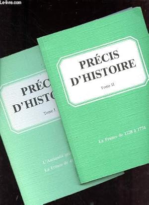 Image du vendeur pour Prcis d'histoire 1er cycle secondaire - En 2 tomes (2 volumes) - Tomes 1 + 2 - Tome 1 : l'antiquit grco-latine la France de 496  1328 - Tome 2 : la France de 1328  1774. mis en vente par Le-Livre