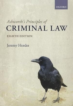 Bild des Verkufers fr Ashworth's Principles of Criminal Law zum Verkauf von WeBuyBooks