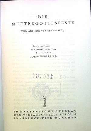 Seller image for Die Muttergottesfeste. Ein Muttergottesbuch. Bd. 1. for sale by books4less (Versandantiquariat Petra Gros GmbH & Co. KG)