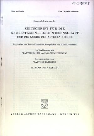 Image du vendeur pour Zeitschriften-Bibliographie; Sonderabdruck aus der Zeitschrift fr die neutestamentliche Wissenschaft und die Kunde der lteren Kirche. 50. Band 1959, Heft 3/4; mis en vente par books4less (Versandantiquariat Petra Gros GmbH & Co. KG)