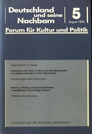 Bild des Verkufers fr Deutsche und Polen im Blick auf das Miteinander und Gegeneinander in ihrer Geschichte : Betrachtungen eines Zeitzeugen = Niemcy i Polacy, ich przeciwie stwa i wp praca w przecia gu historii. Deutschland und seine Nachbarn ; 5; zum Verkauf von books4less (Versandantiquariat Petra Gros GmbH & Co. KG)