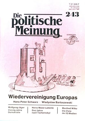 Seller image for Wiedervereinigung Europas. - in: Die politische Meinung. 34. Jahrgang; 243; for sale by books4less (Versandantiquariat Petra Gros GmbH & Co. KG)