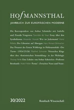 Seller image for Hofmannsthal - Jahrbuch zur europischen Moderne for sale by Rheinberg-Buch Andreas Meier eK