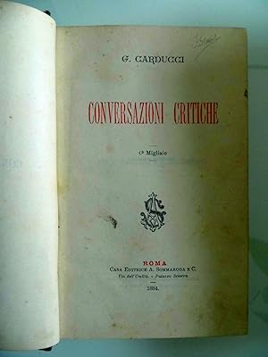 Immagine del venditore per CONVERSAZIONI CRITICHE - CA' IRA venduto da Historia, Regnum et Nobilia