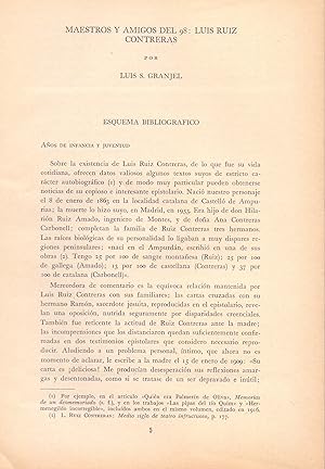 Imagen del vendedor de MAESTROS Y AMIGOS DEL 98: LUIS RUIZ CONTRERAS (EXTRAIDO ORIGINAL DEL AO 1968, TEXTO INTEGRO) a la venta por Libreria 7 Soles