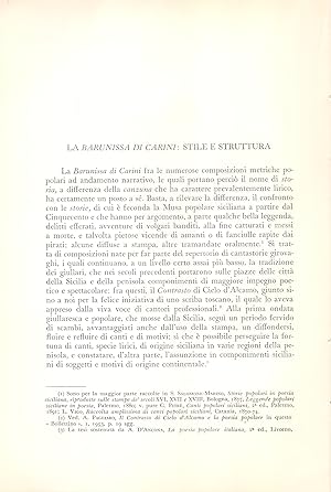 Seller image for LA BARUNISSA DI CARINI: STILE E STRUTTURA (EXTRAIDO ORIGINAL DEL AO 1956, ESTUDIO COMPLETO TEXTO INTEGRO) for sale by Libreria 7 Soles