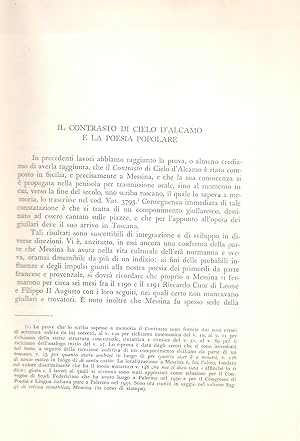 Seller image for IL CONTRASTO DI CIELO D ALCAMO E LA POESIA POPOLARE (EXTRAIDO ORIGINAL DEL AO 1953, ESTUDIO COMPLETO TEXTO INTEGRO) for sale by Libreria 7 Soles