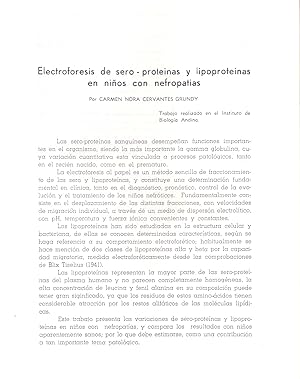 Immagine del venditore per ELECTROFORESIS DE SERO-PROTEINAS Y LIPOPROTEINAS EN NIOS CON NEFROPATIAS (EXTRAIDO ORIGINAL DEL AO 1966, ESTUDIO COMPLETO TEXTO INTEGRO) venduto da Libreria 7 Soles