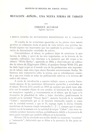 Image du vendeur pour MUTACION "RION" UNA NUEVA FORMA DE TABACO (EXTRAIDO ORIGINAL DEL AO 1962, ESTUDIO COMPLETO TEXTO INTEGRO) mis en vente par Libreria 7 Soles