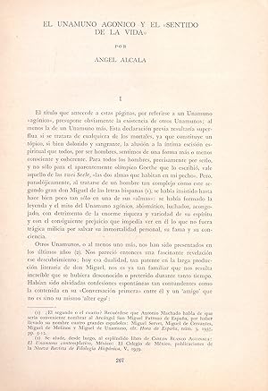 Seller image for EL UNAMUNO AGONICO Y EL "SENTIDO DE LA VIDA" (EXTRAIDO ORIGINAL DEL AO 1969, TEXTO INTEGRO) for sale by Libreria 7 Soles