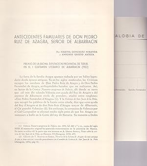 Imagen del vendedor de ANTECEDENTES FAMILIARES DE DON PEDRO RUIZ DE AZAGRA, SEOR DE ALBARRACIN (EXTRAIDO ORIGINAL DEL AO 1953, ESTUDIO COMPLETO TEXTO INTEGRO) a la venta por Libreria 7 Soles
