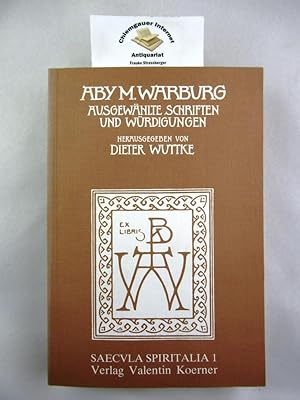 Immagine del venditore per Ausgewhlte Schriften und Wrdigungen. Hrsg. von Dieter Wuttke. bersetzung aus dem Englischen von Elfriede R. Knauer. / Saecvla spiritalia ; Bd. 1 venduto da Chiemgauer Internet Antiquariat GbR