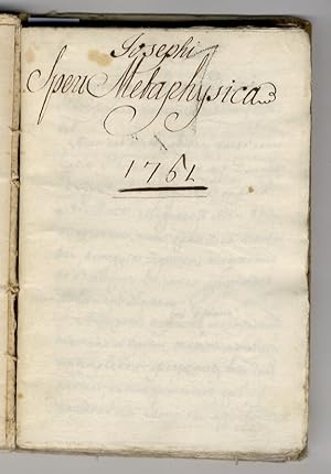 Josephi Speri metaphysica. 1761.