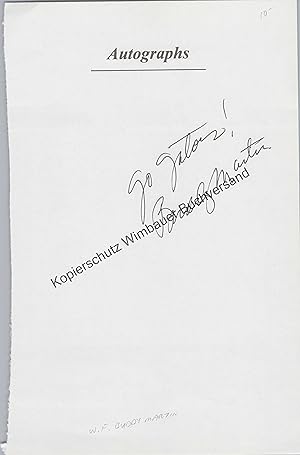 Immagine del venditore per Original Autogramm W.F. Buddy Martin /// Autograph signiert signed signee venduto da Antiquariat im Kaiserviertel | Wimbauer Buchversand