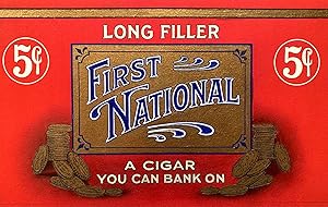 First National Cigar Label Original Artwork 1924--Heekin Can Company