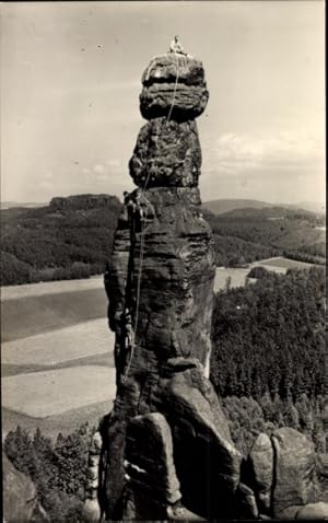 Ansichtskarte / Postkarte Sächsische Schweiz, Fels Pfaffenstein, Barbarine