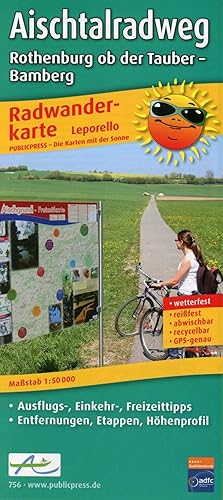 Bild des Verkufers fr Aischtalradweg, Rothenburg ob der Tauber - Bamberg 1 : 50 000. Radwanderkarte zum Verkauf von moluna