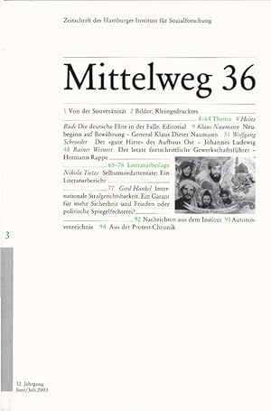 Immagine del venditore per Deutsche Eliten. Mittelweg 36 : Zeitschrift des Hamburger Instituts fr Sozialforschung; 3 / 2003. venduto da Schrmann und Kiewning GbR